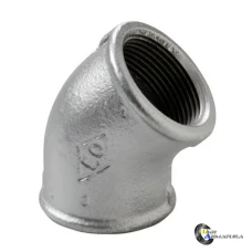 Кутник чавунний оцинк. 45° ВВ Ду15 G1/2" Кутник чавунний оцинк. 45° ВВ Ду15 G1/2"