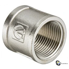 Муфта латунна нікельована Ду15 G1/2" Муфта латунна нікельована Ду15 G1/2"