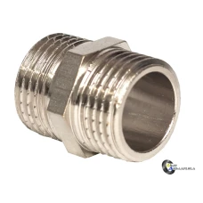 Ніпель латунний нікельований ЗЗ Ду15 G1/2" Ніпель латунний нікельований ЗЗ Ду15 G1/2"